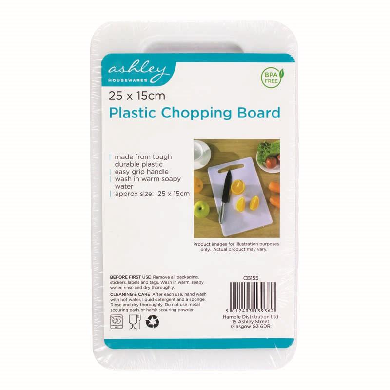 Ashley Housewares White Plastic Chopping Board 25x15cm
