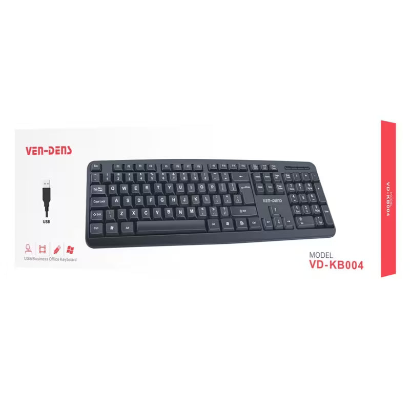 Ven-Dens USB Wired Full Size Office Keyboard (VD-KB004)