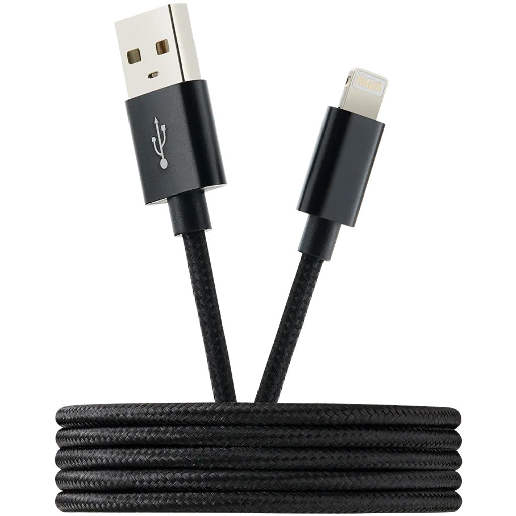 Powerplus USB to 8 Pin Cable 1m Black Braided Charging & Data Cable (2082)