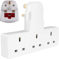 Securlec T Shaped 3-Way UK Plug Adaptor