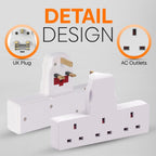 Powerplus T Shaped 3-Way UK Plug Adaptor (1086)