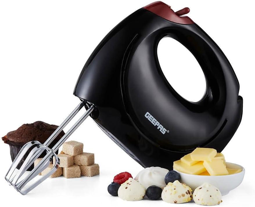 Geepas 150W Black Hand Mixer 7 Speed (GHM43012UK-BK)