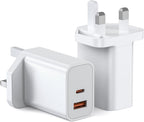 Ven-Dens 20W Fast Charger with USB-C to USB-C Cable Dual Port PD & QC 3.0 (SP-CDK004)