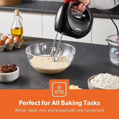 Geepas 150W Black Hand Mixer 7 Speed (GHM43012UK-BK)