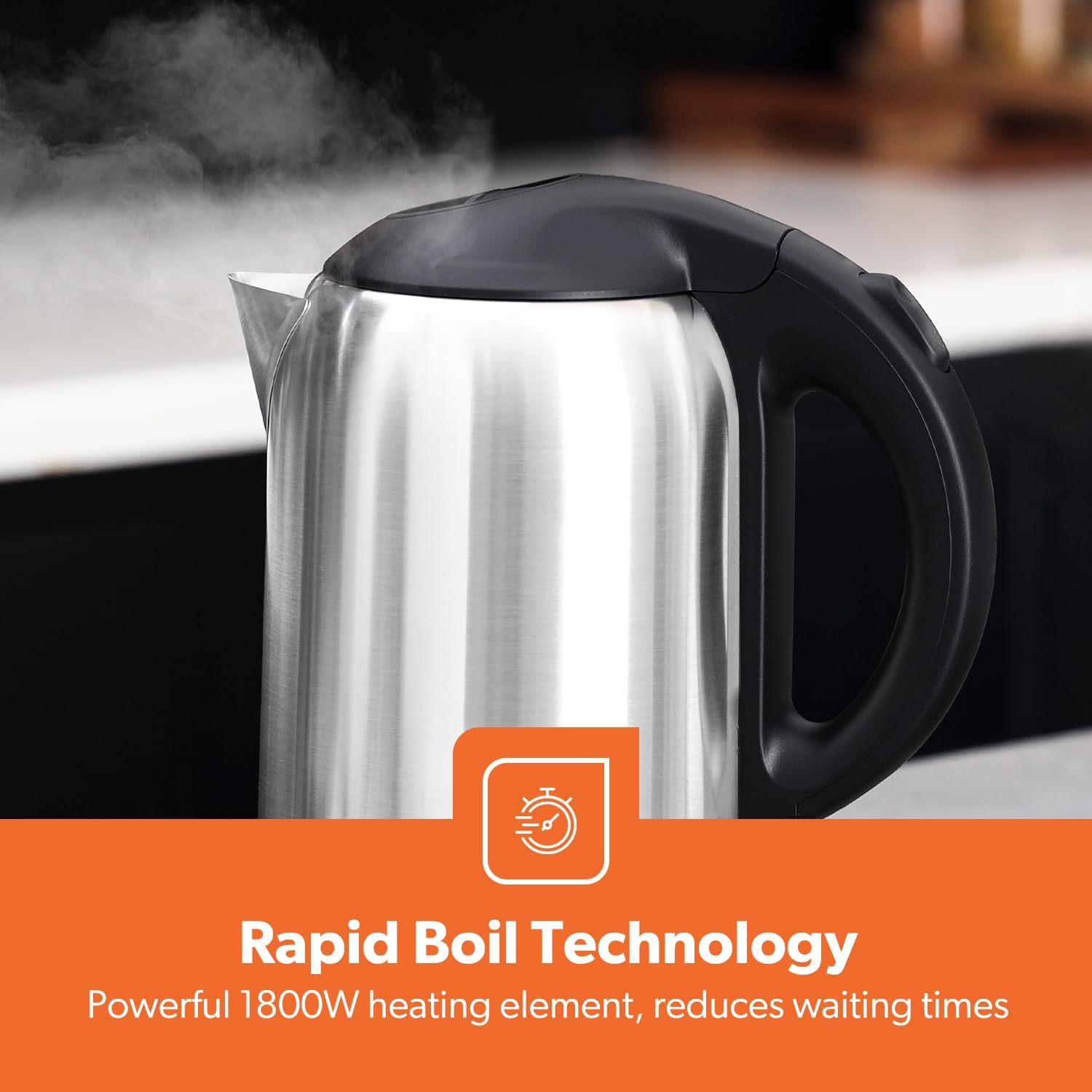 Geepas 1.8L Stainless Steel Electric Cordless Kettle (GK5466)