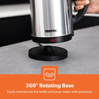 Geepas 1.8L Stainless Steel Electric Cordless Kettle (GK5466)