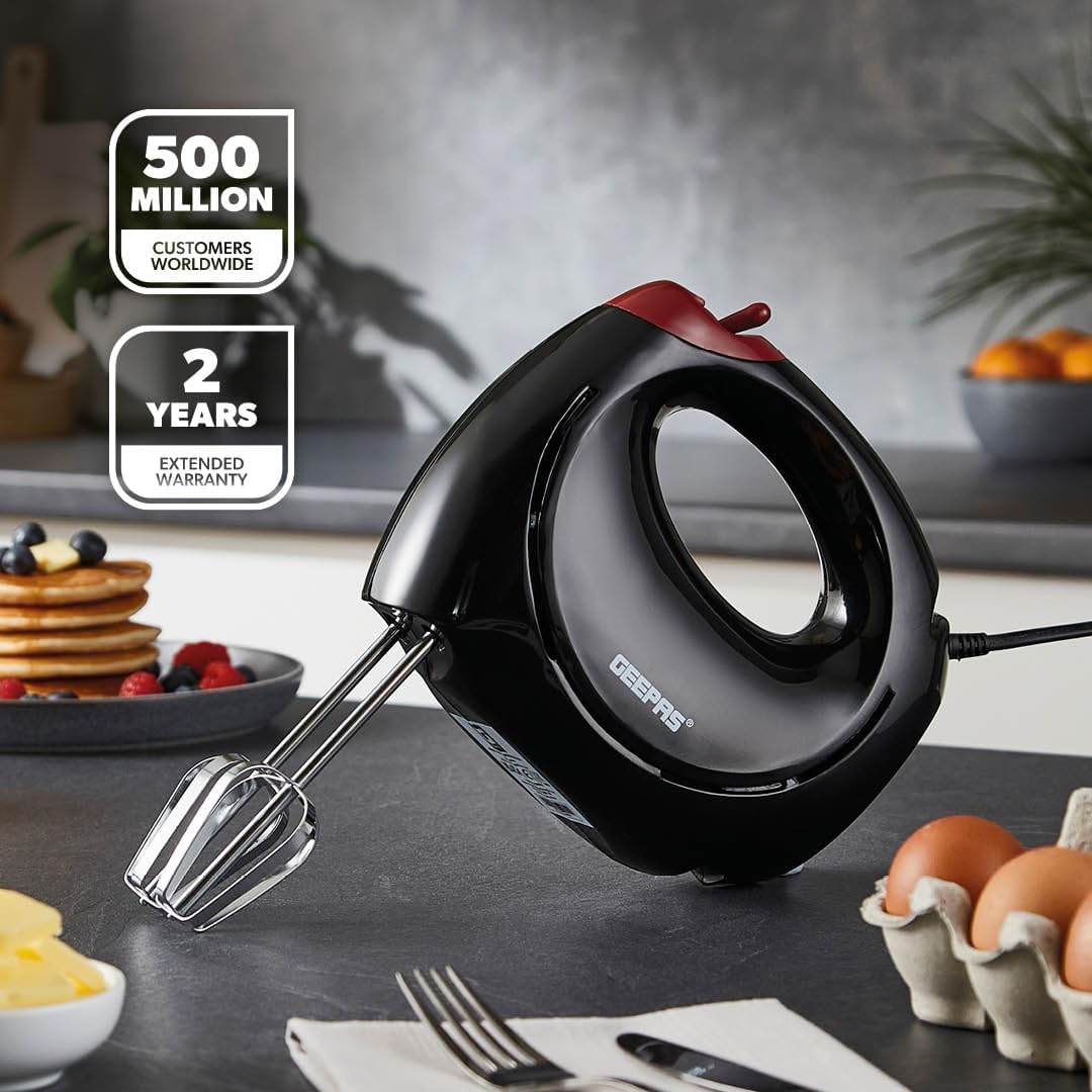 Geepas 150W Black Hand Mixer 7 Speed (GHM43012UK-BK)
