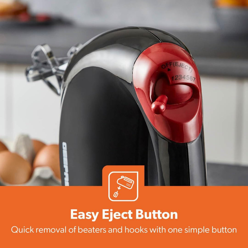 Geepas 150W Black Hand Mixer 7 Speed (GHM43012UK-BK)