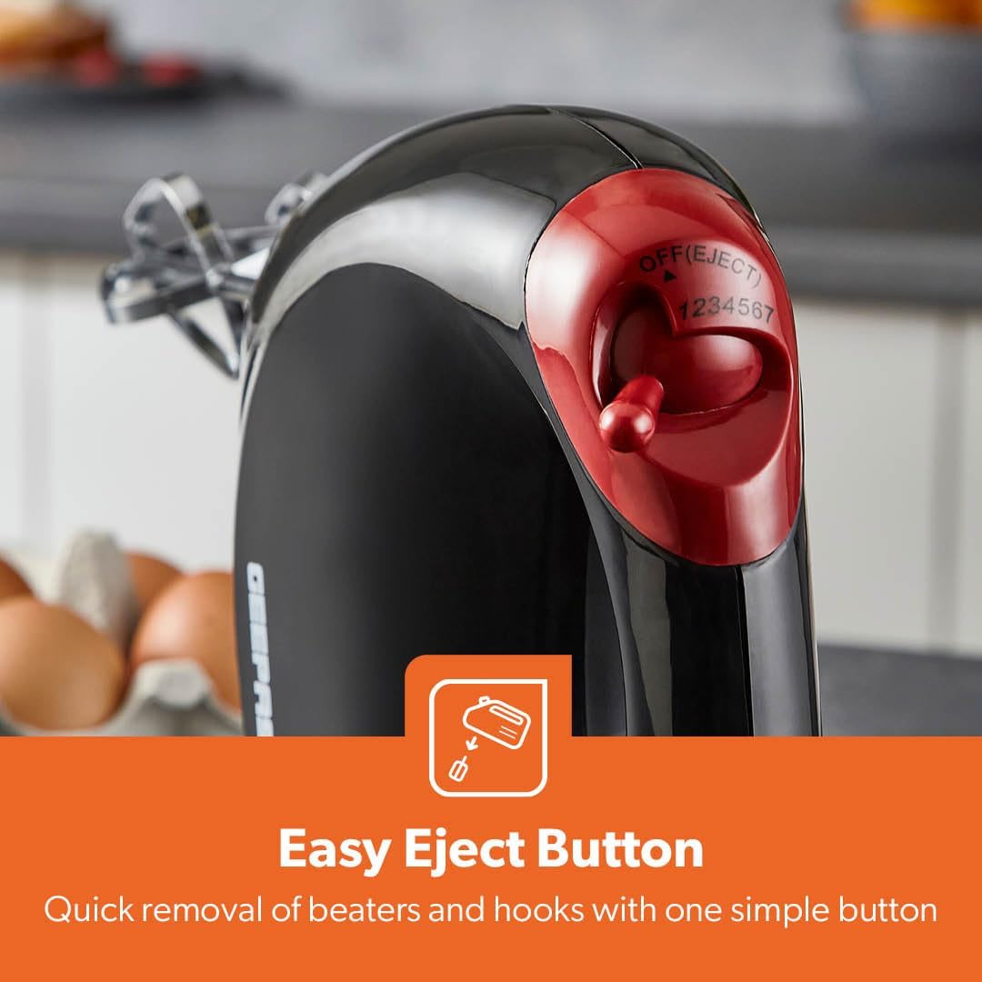 Geepas 150W Black Hand Mixer 7 Speed (GHM43012UK-BK)