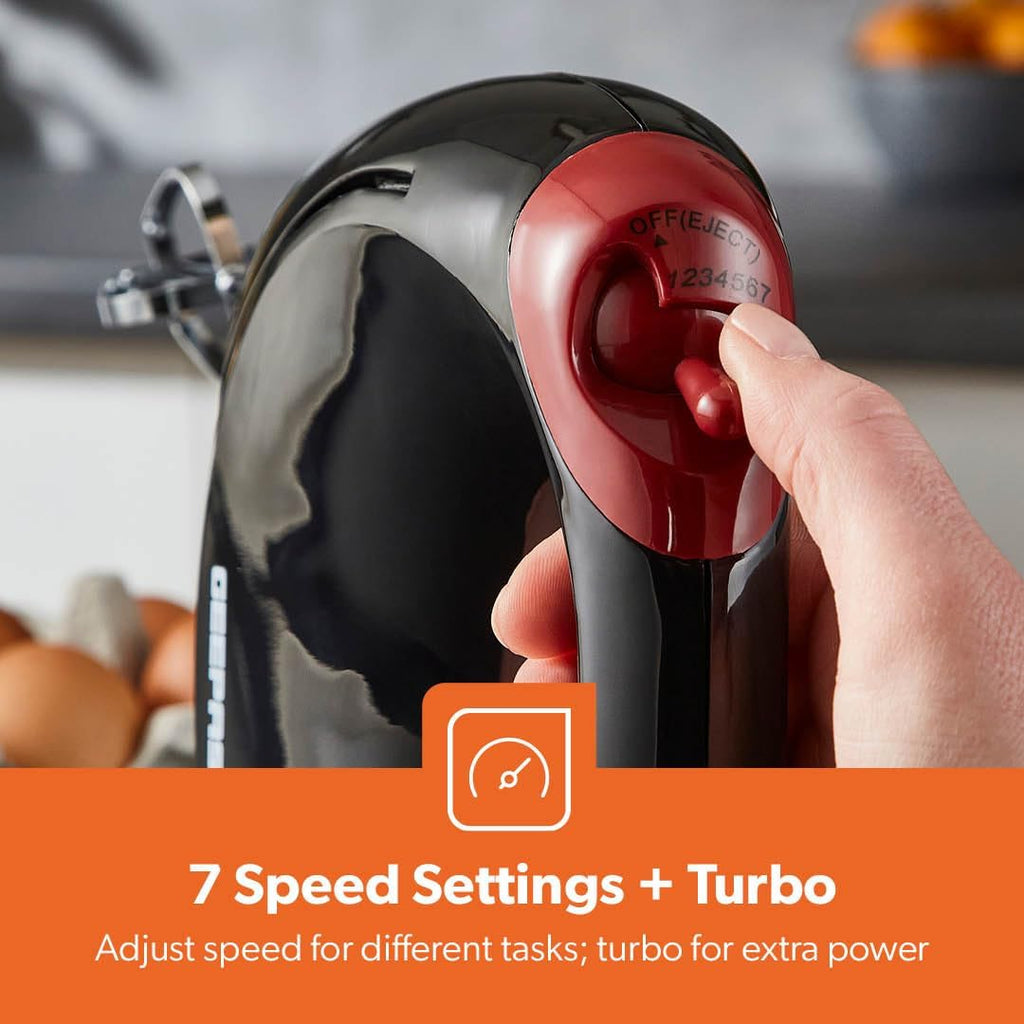 Geepas 150W Black Hand Mixer 7 Speed (GHM43012UK-BK)