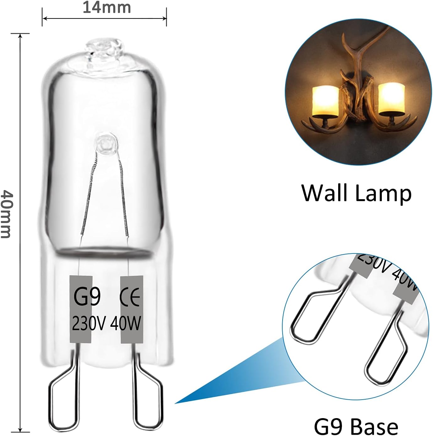 Powerplus G9 Halogen Bulb Clear Capsule 28W Pack of 2 (3340)