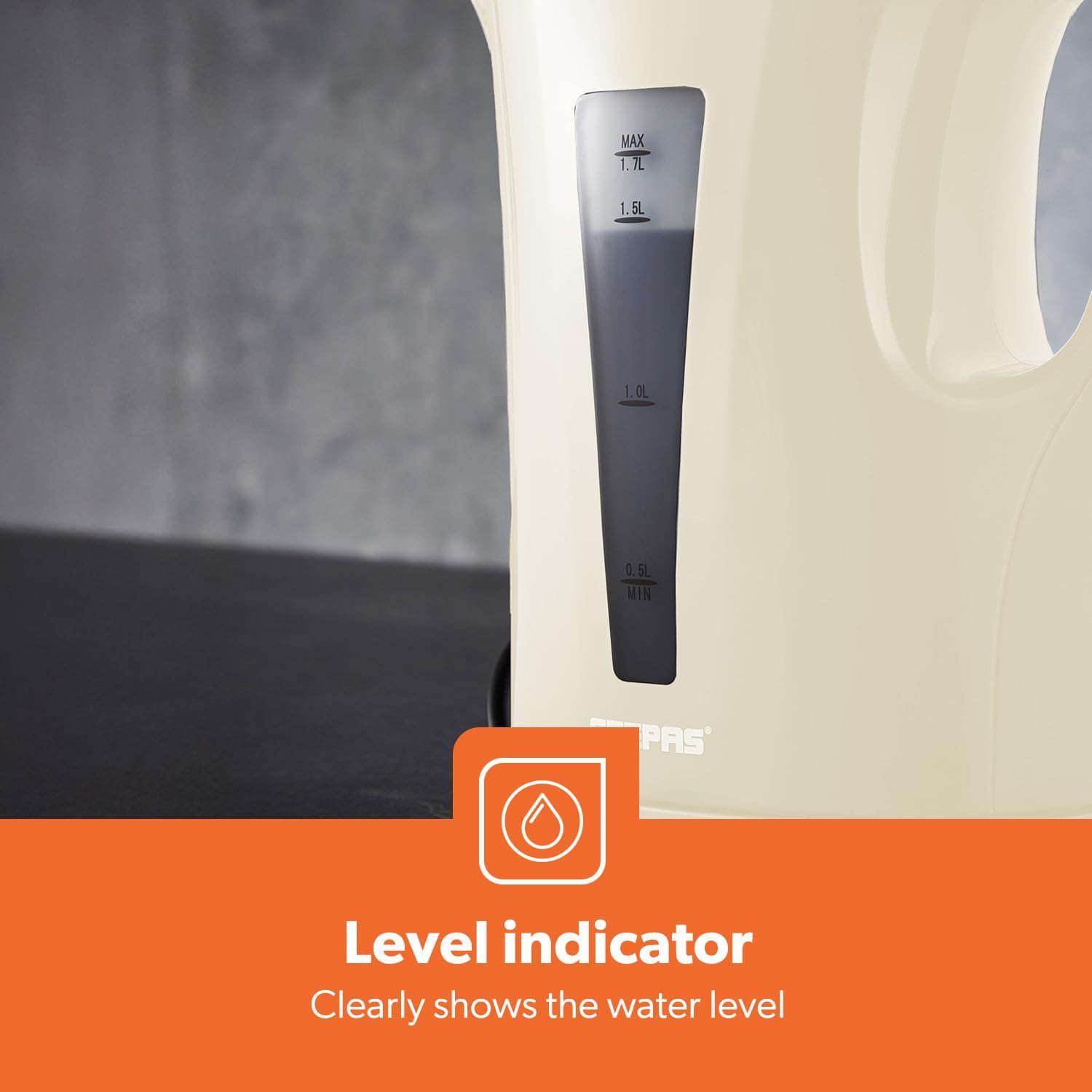 Geepas 1.7L Cordless Electric Kettle Beige (GK38029UK-BG)