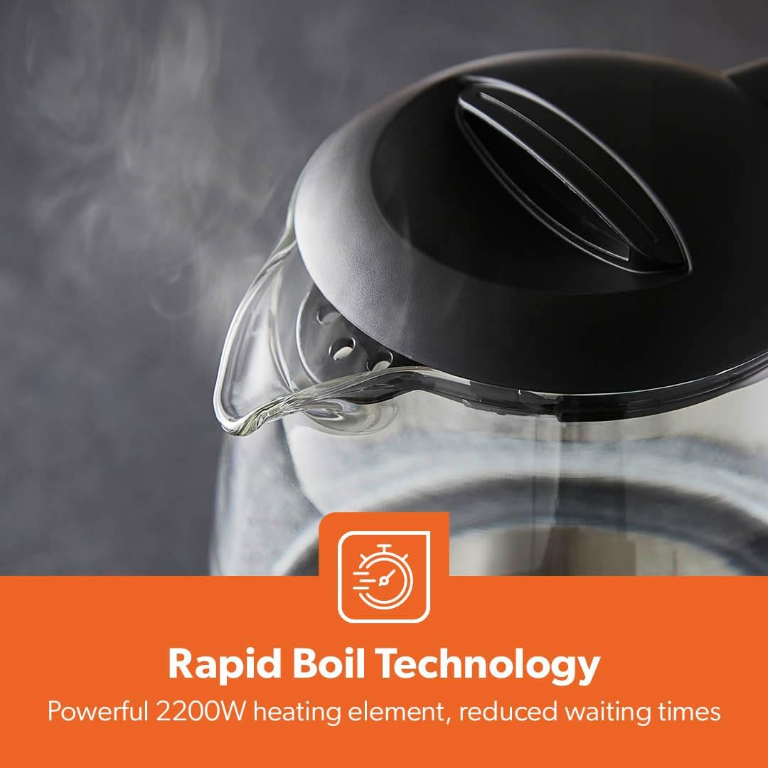 Geepas 1.7L Illuminating Glass Electric Kettle (GK38058UK)