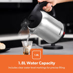 Geepas 1.8L Stainless Steel Electric Cordless Kettle (GK5466)