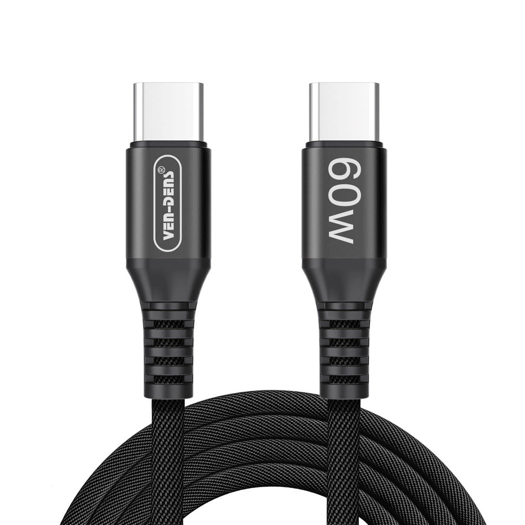 Ven-Dens Black Fast Charging Cable Type-C to Type-C 1.5M (VD-DC105)