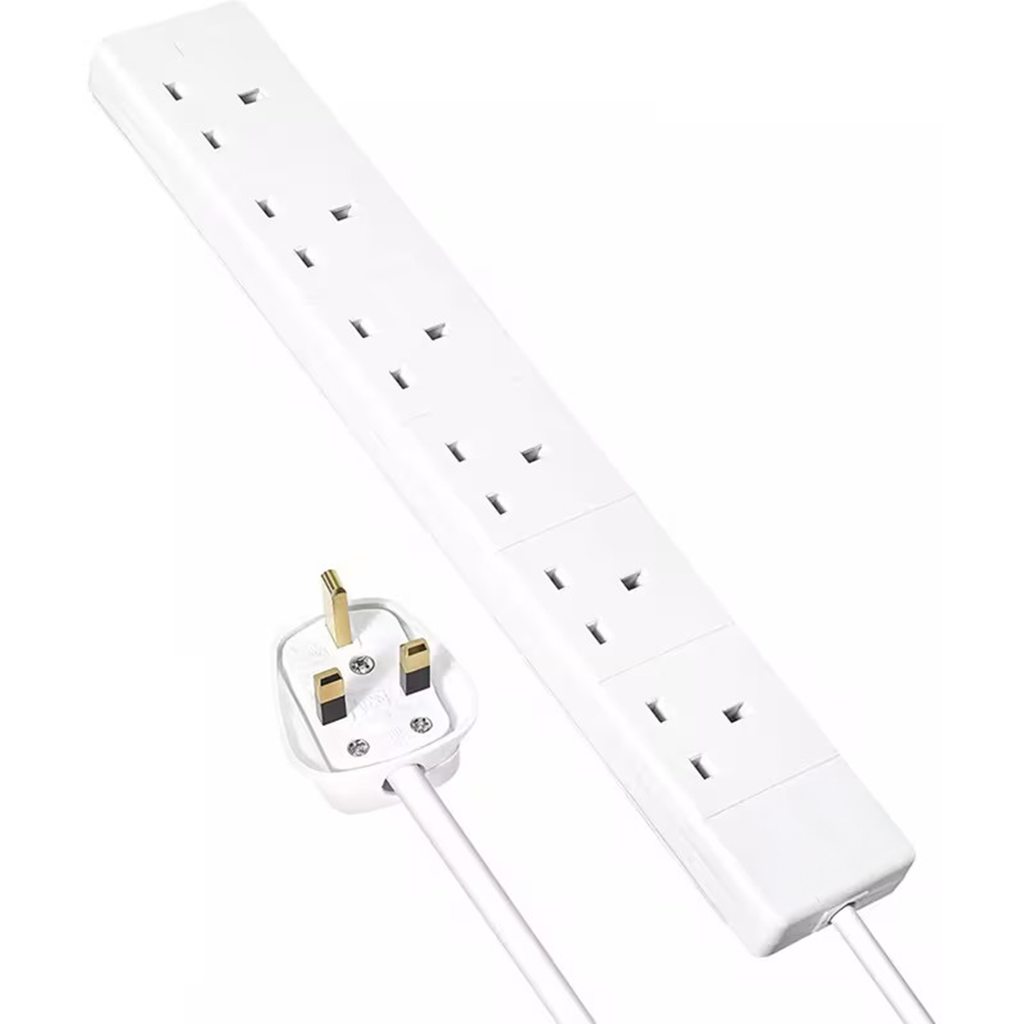 Securlec 6-Gang UK Extension Lead with 2m Cable