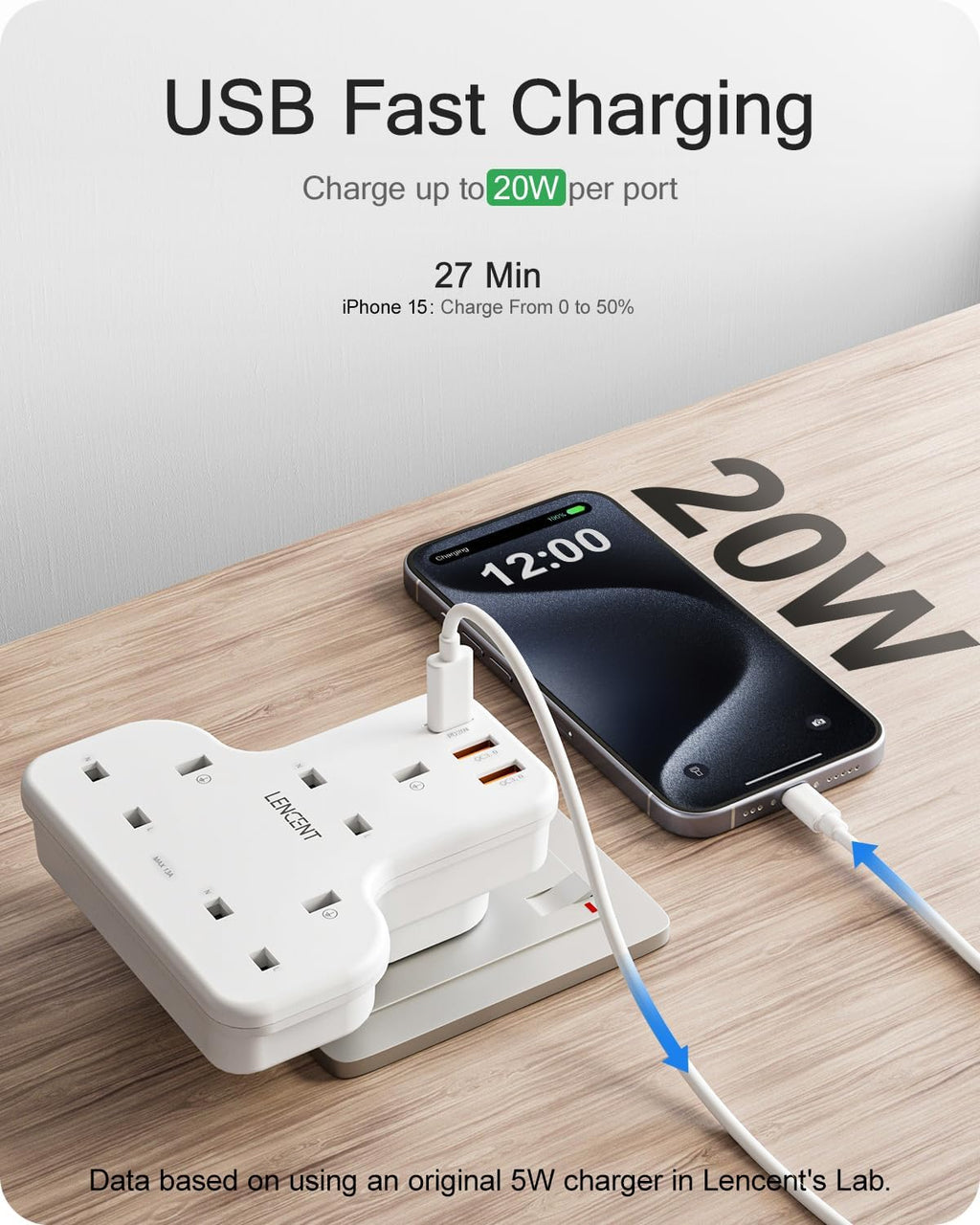 Ven-Dens 3 Way UK Wall Charger Adaptor with USB-C PD & Dual USB-A (SP-ADT04)