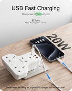 Ven-Dens 3 Way UK Wall Charger Adaptor with USB-C PD & Dual USB-A (SP-ADT04)