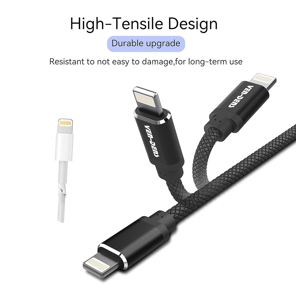 Ven-Dens Black Fast Charging Cable Lightning to USB-A 1.5M (VD-DC102)