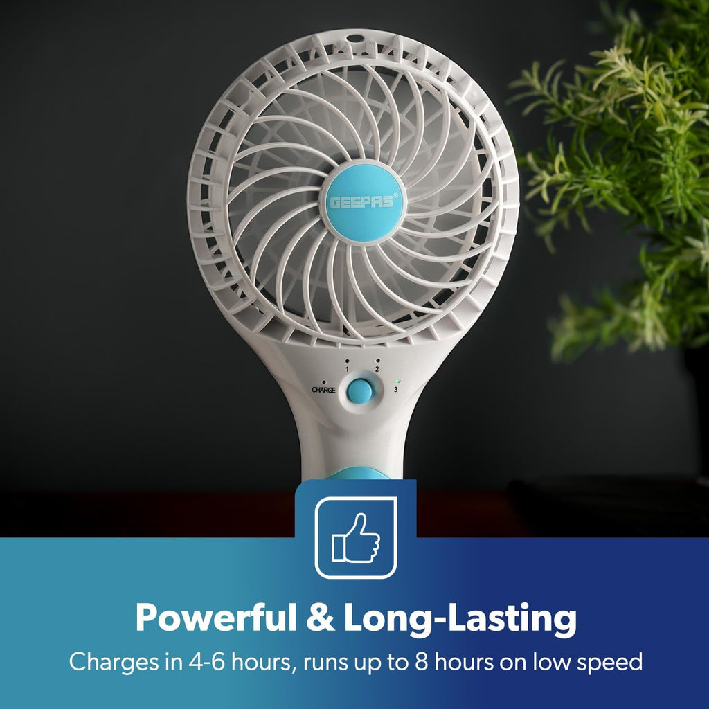 Geepas Rechargeable Handheld Fan Blue (GF9617UK-BL)