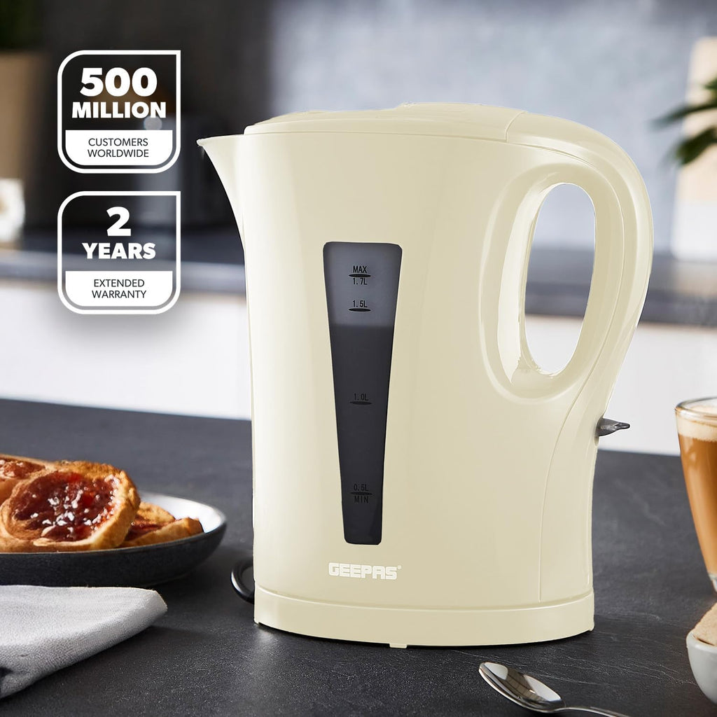 Geepas 1.7L Cordless Electric Kettle Beige (GK38029UK-BG)