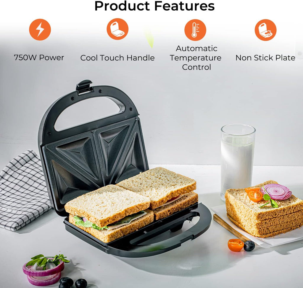 Geepas Two Slice Sandwich Maker 750W (GSM36533UK)