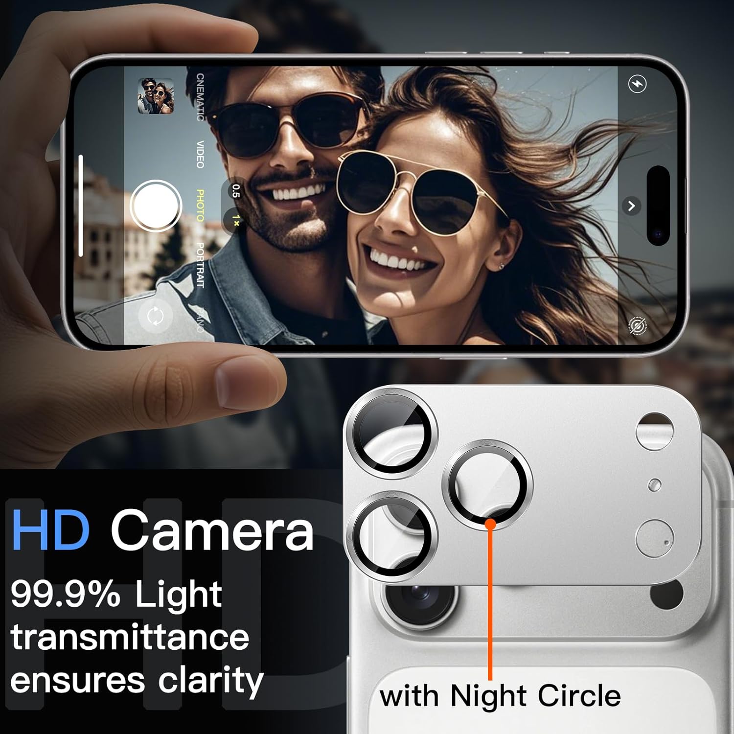 Ven-Dens Camera Lens Protector for iPhone 17 Pro Max 6.9" Silver (VD-CL06)