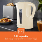 Geepas 1.7L Cordless Electric Kettle Beige (GK38029UK-BG)