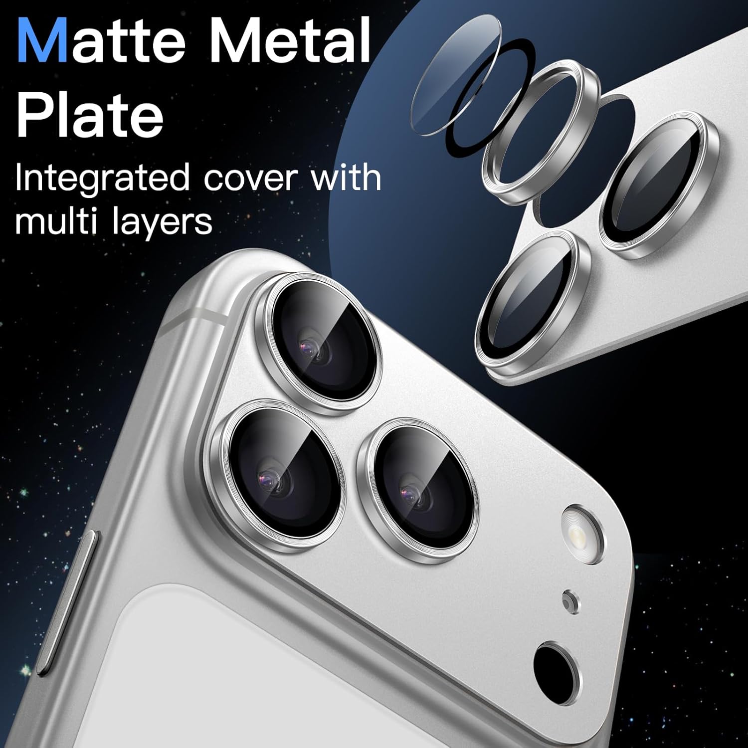 Ven-Dens Camera Lens Protector for iPhone 17 Pro Max 6.9" Silver (VD-CL06)