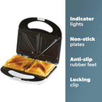 Daewoo Essentials 2 Slice Sandwich Toaster (SDA1037)