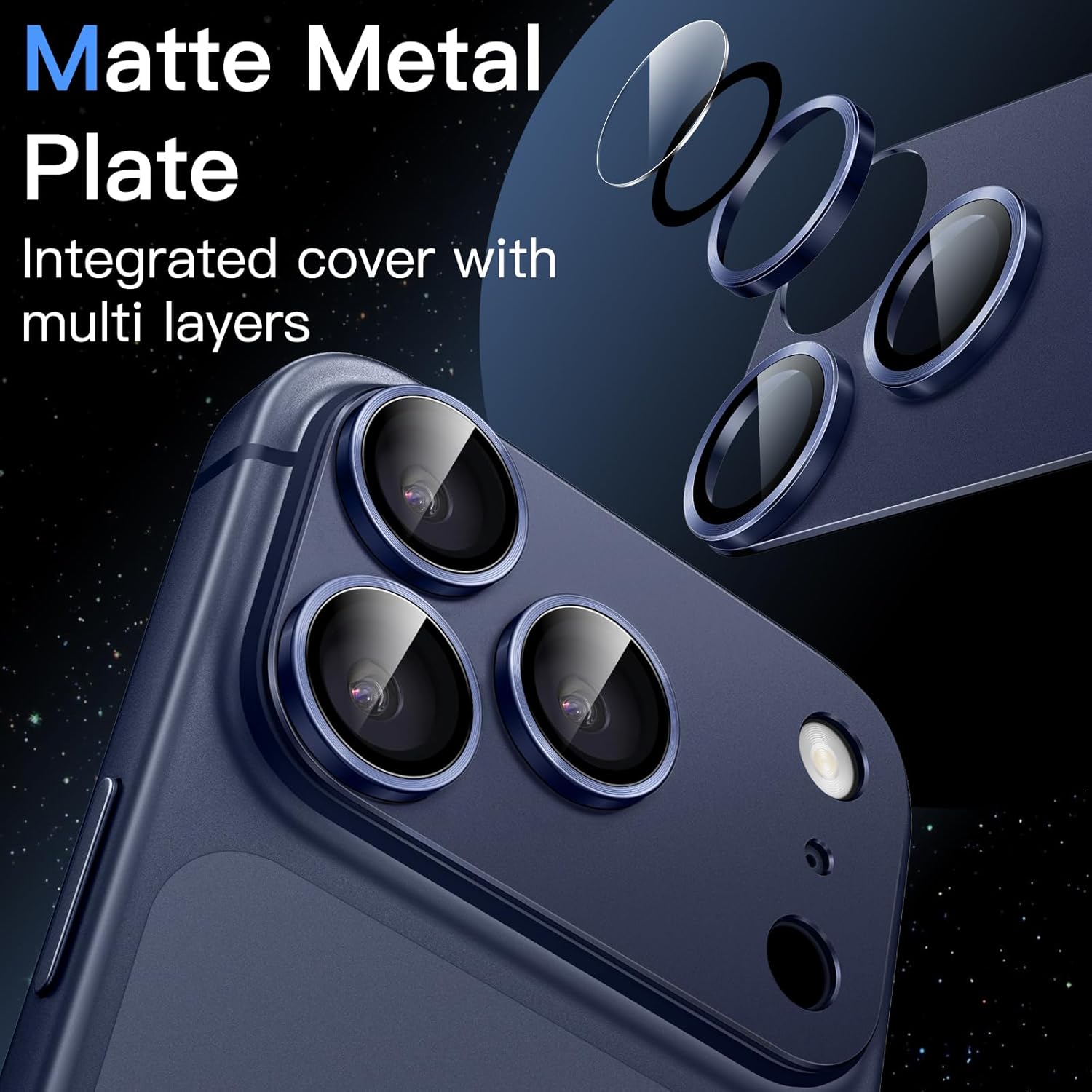 Ven-Dens Camera Lens Protector for iPhone 17 Pro Max 6.9" Blue (VD-CL06)