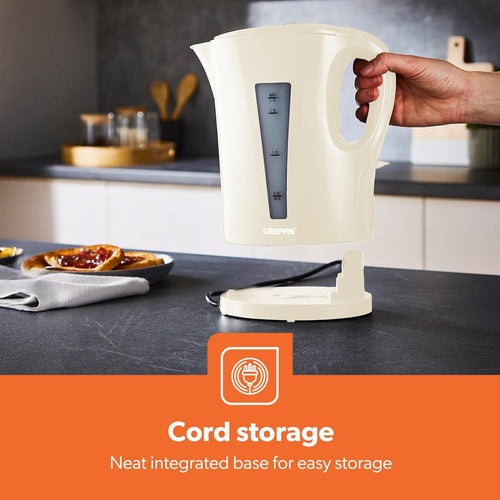 Geepas 1.7L Cordless Electric Kettle Beige (GK38029UK-BG)