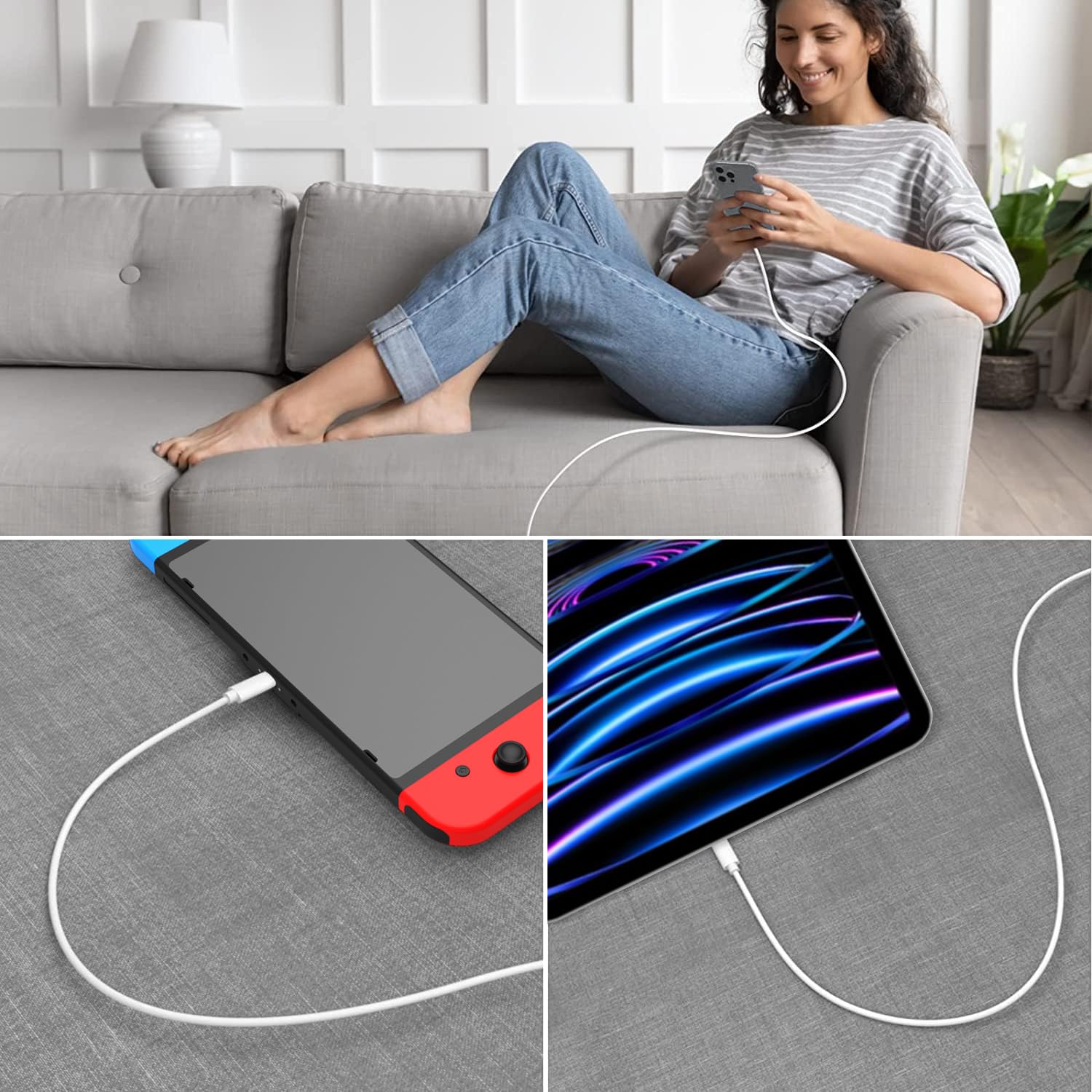 Ven-Dens 20W Fast Charger with USB-C to USB-C Cable Dual Port PD & QC 3.0 (SP-CDK004)