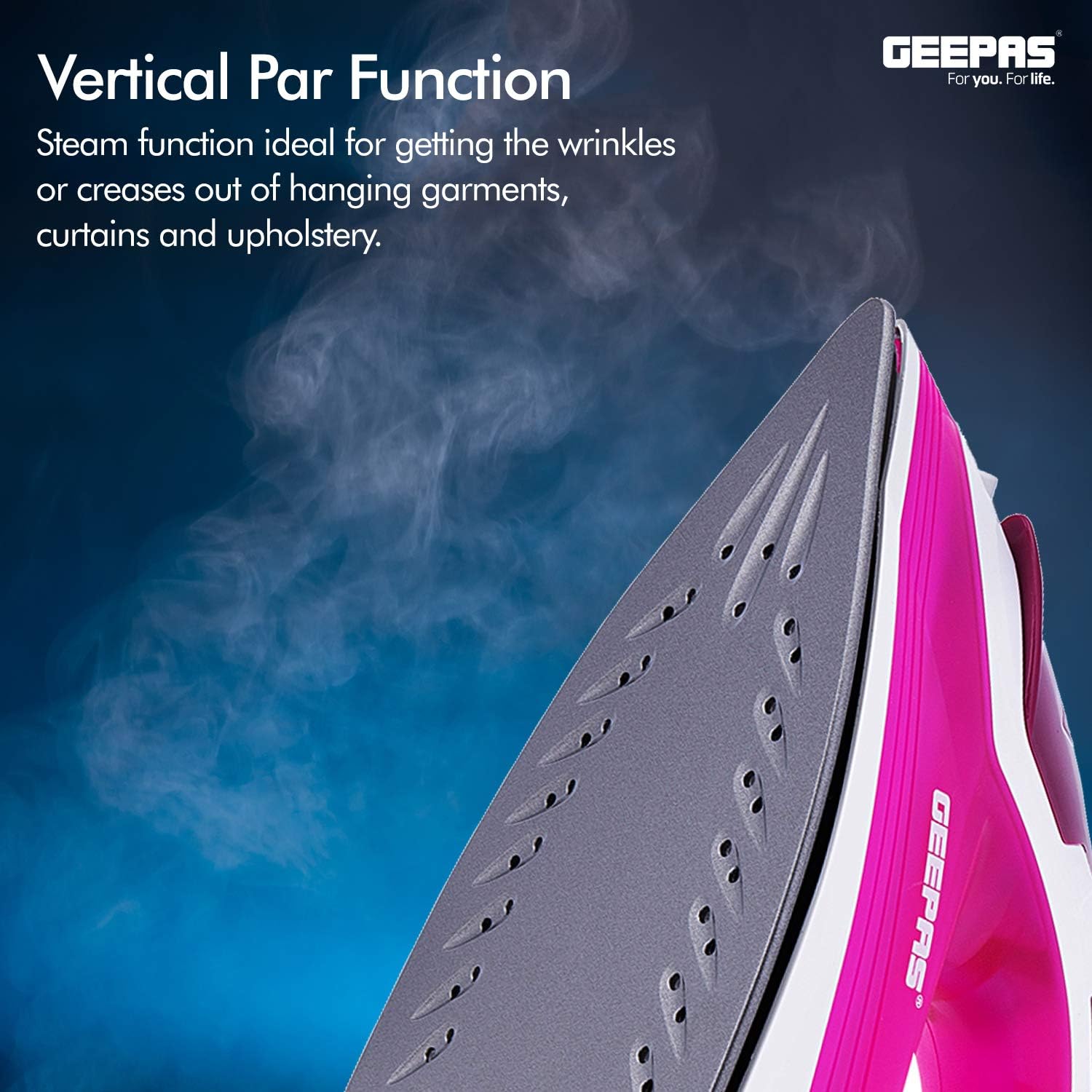 Geepas Steam Iron 1300W Pink (GSI7808)
