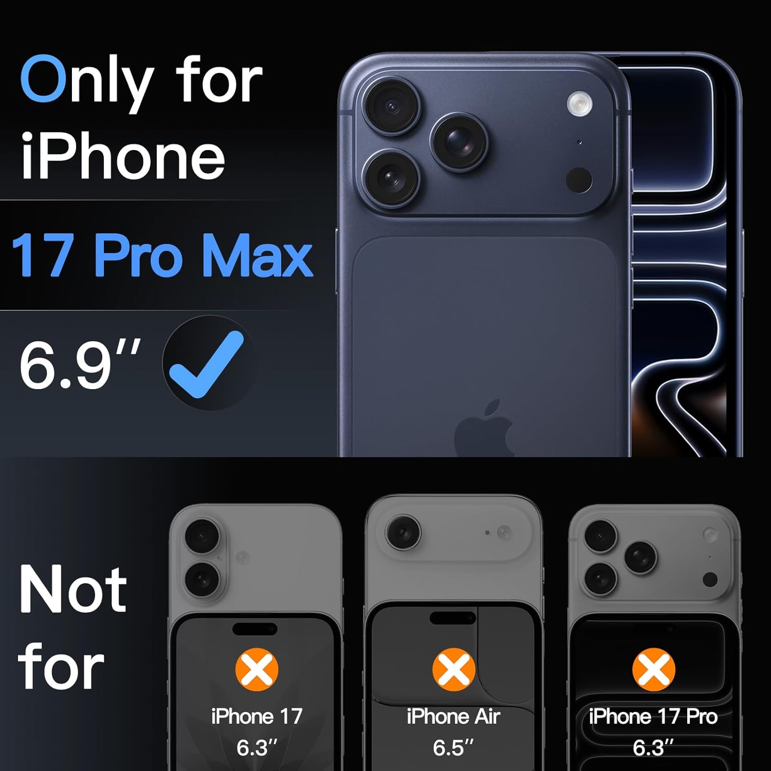 Ven-Dens Camera Lens Protector for iPhone 17 Pro Max 6.9" Blue (VD-CL06)
