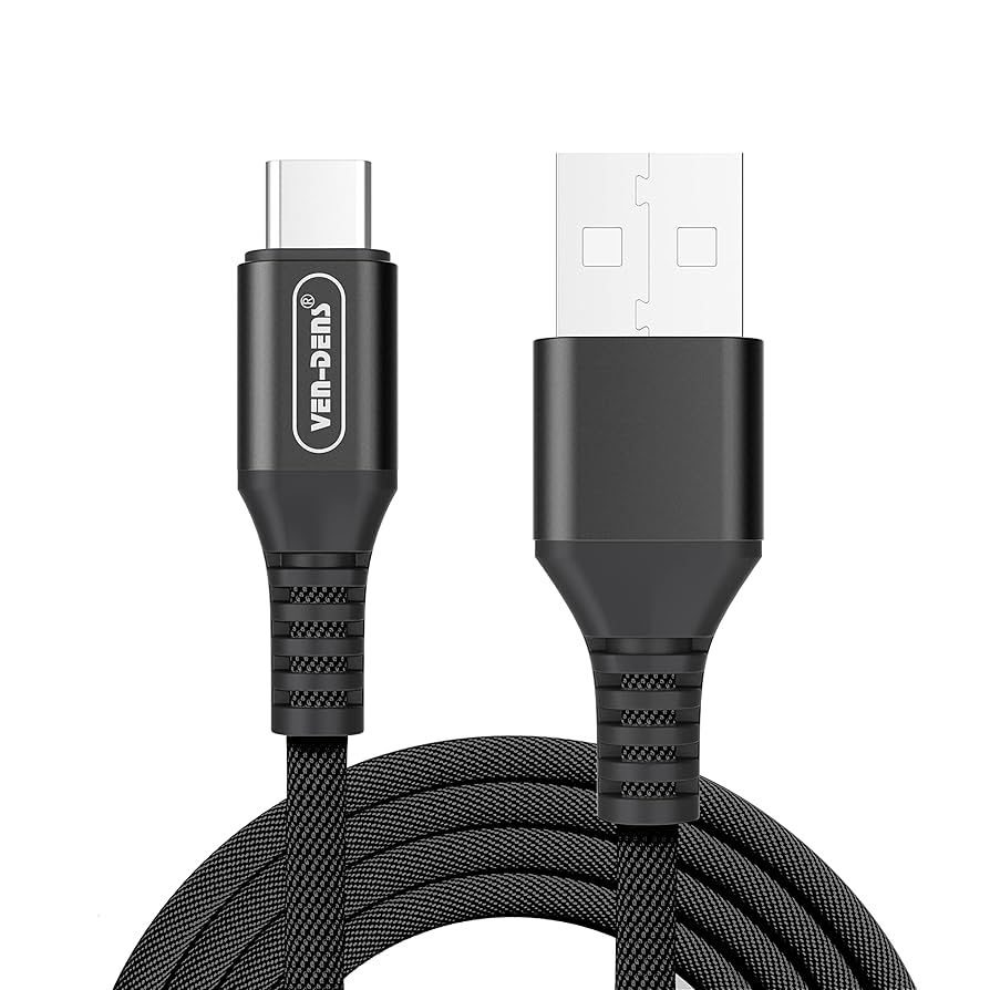 Ven-Dens Black Fast Charging Cable Type-C to USB-A 1.5M (VD-DC103)