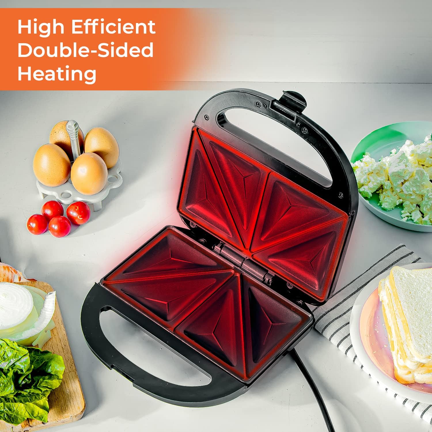 Geepas Two Slice Sandwich Maker 750W (GSM36533UK)