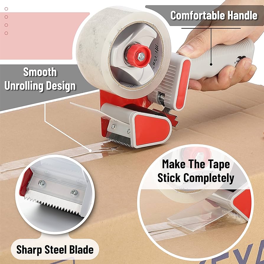 Supadec Tape Gun Dispenser with 2 Rolls Parcel Tape