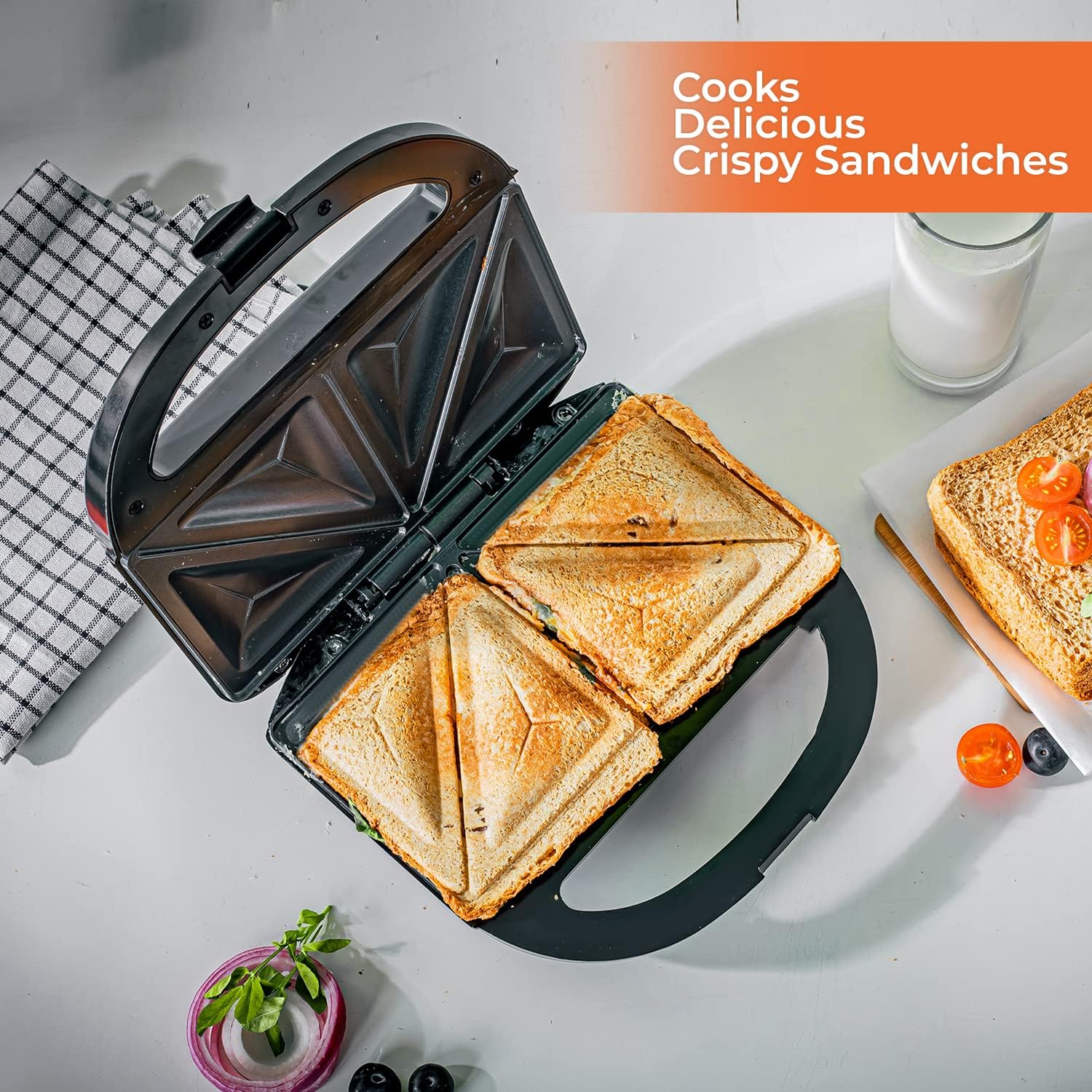 Geepas Two Slice Sandwich Maker 750W (GSM36533UK)