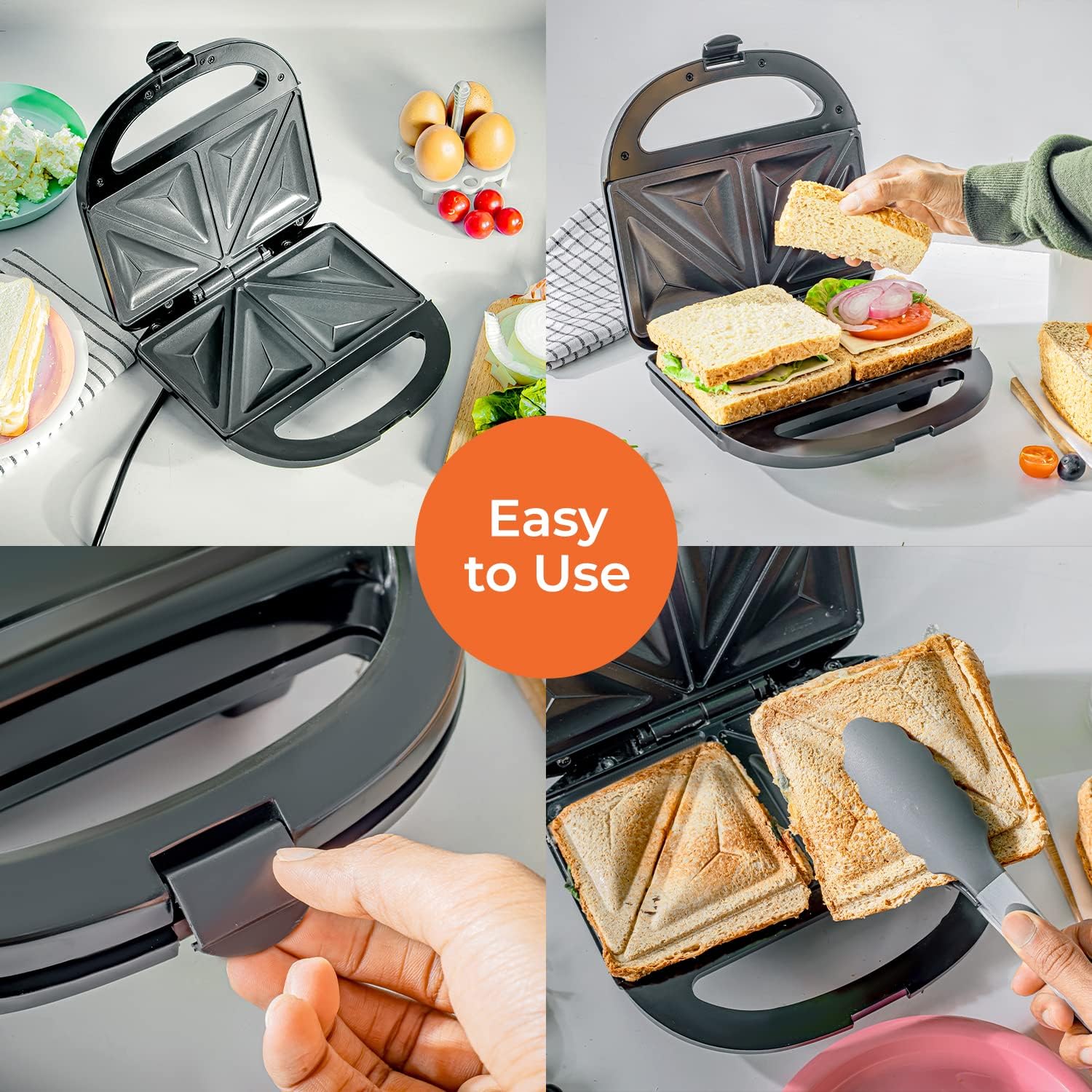 Geepas Two Slice Sandwich Maker 750W (GSM36533UK)