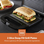 Geepas 2-Slice Non-Stick Panini Sandwich Press & Grill (GGM6001)