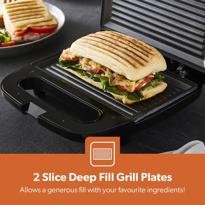 Geepas 2-Slice Non-Stick Panini Sandwich Press & Grill (GGM6001)