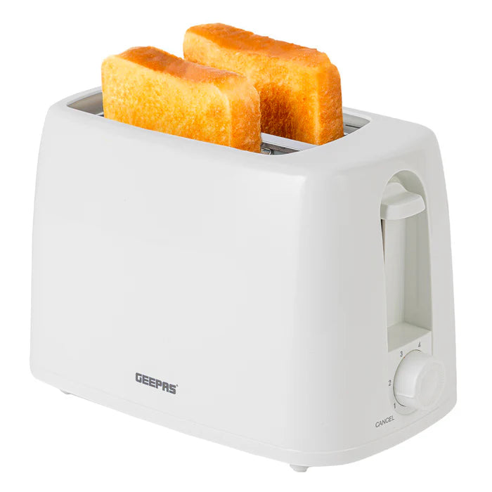 Geepas 2-Slice Toaster – 6 Browning Levels, White (GBT36550UK-WT)