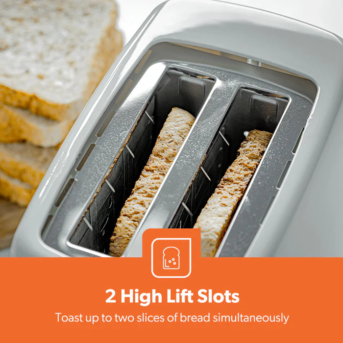 Geepas 2-Slice Toaster – 6 Browning Levels, White (GBT36550UK-WT)