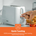 Geepas 2-Slice Toaster – 6 Browning Levels, White (GBT36550UK-WT)