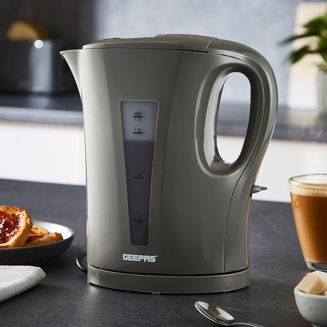 Geepas 1.7L Rapid-Boil Cordless Electric Kettle Grey (GK38029UK-GY)