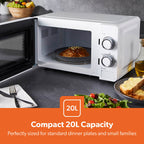 Geepas 20L Manual Microwave 700W White (GMO1899-WT)