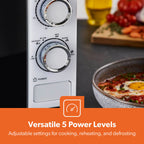 Geepas 20L Manual Microwave 700W White (GMO1899-WT)