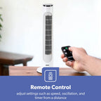 Geepas 29" Oscillating Tower Fan with Remote Control 3 Speed (GF21176)