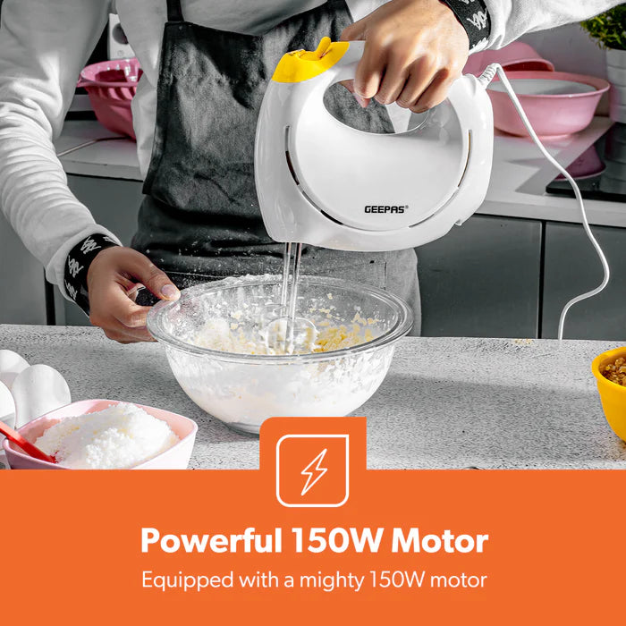 Geepas 7-Speed Turbo Hand Mixer 150W White (GHM43012)